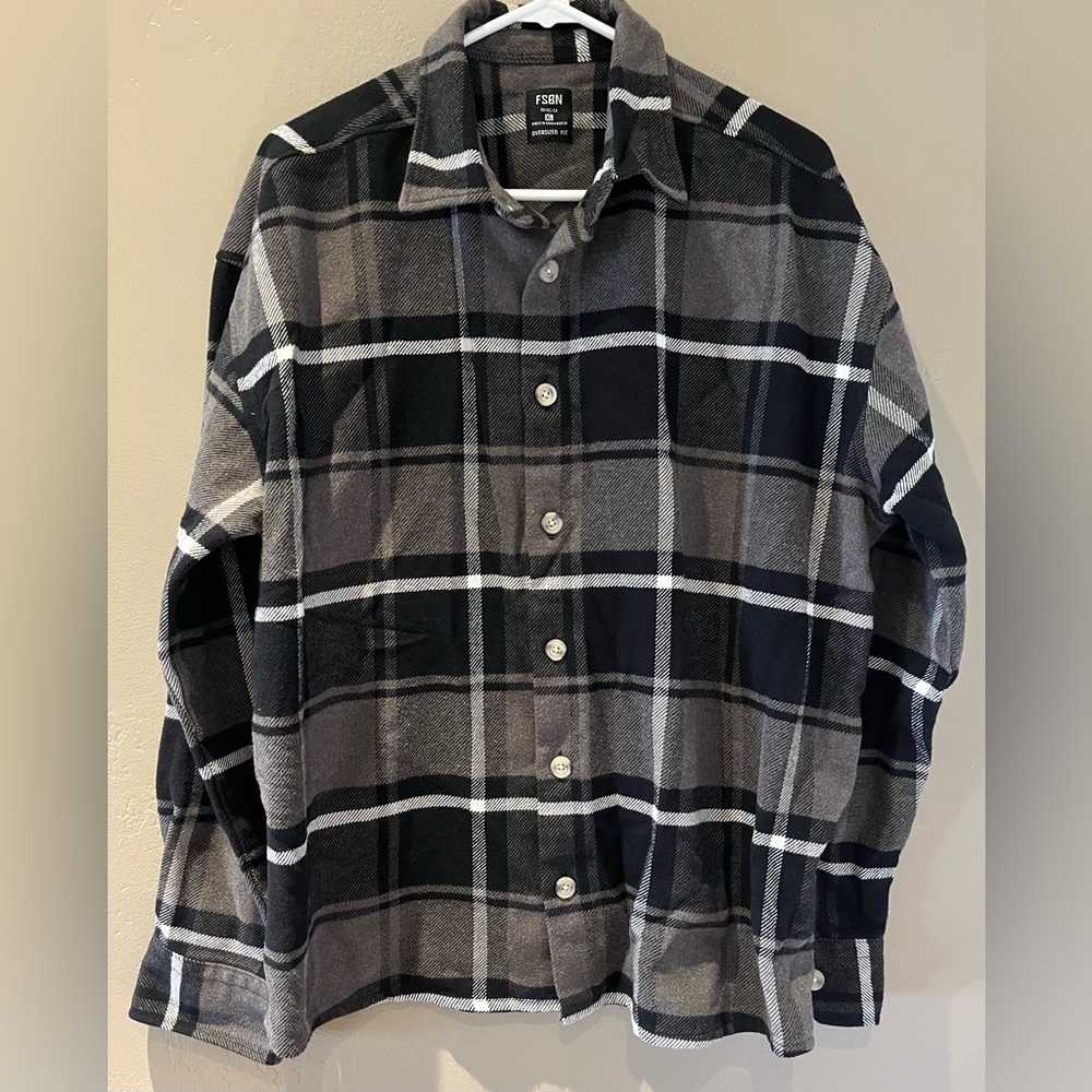FSBN Long Sleeve Button Down Flannel Shirt Size Oversize XL